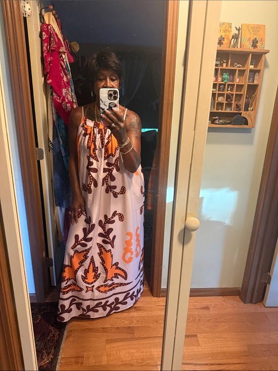 Dresses & Skirts - Women’s Pink and Orange Printed Summer Maxi Dress